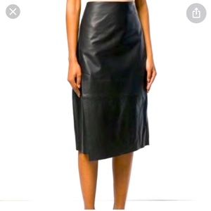 Vince Slit Leather Skirt